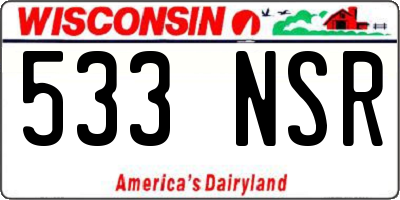 WI license plate 533NSR