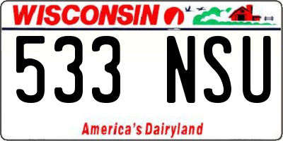 WI license plate 533NSU