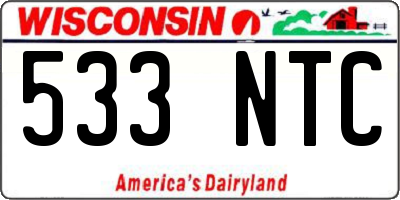 WI license plate 533NTC