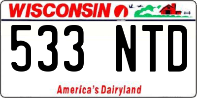 WI license plate 533NTD