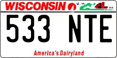 WI license plate 533NTE