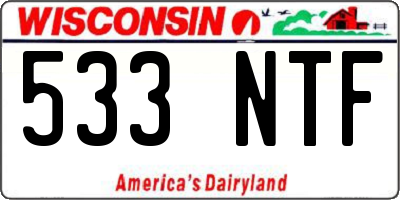 WI license plate 533NTF