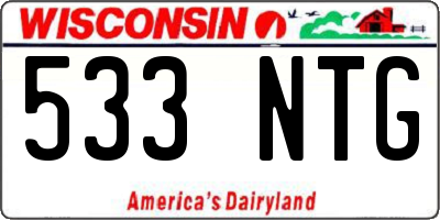 WI license plate 533NTG