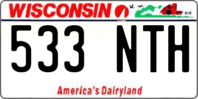 WI license plate 533NTH