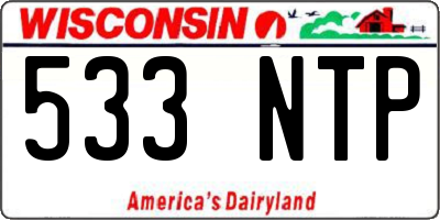 WI license plate 533NTP