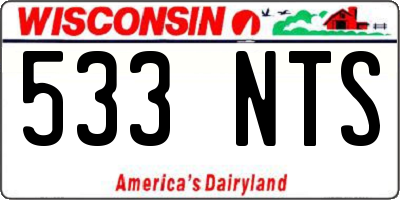 WI license plate 533NTS