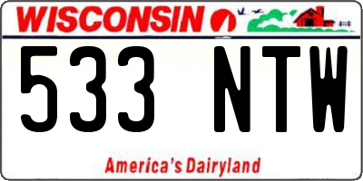 WI license plate 533NTW
