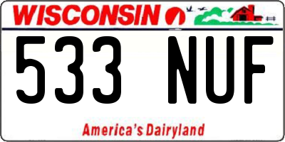 WI license plate 533NUF