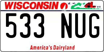 WI license plate 533NUG