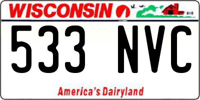 WI license plate 533NVC