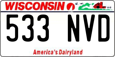 WI license plate 533NVD
