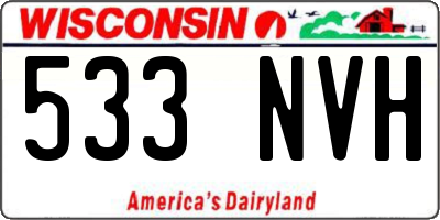 WI license plate 533NVH