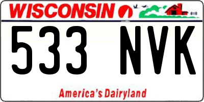 WI license plate 533NVK