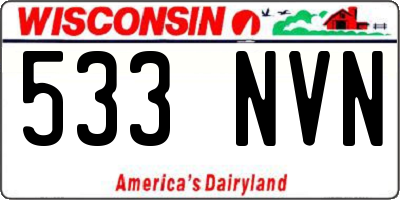 WI license plate 533NVN