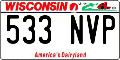 WI license plate 533NVP