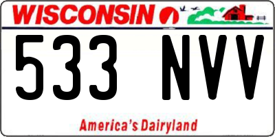 WI license plate 533NVV