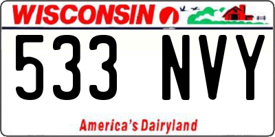 WI license plate 533NVY