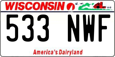 WI license plate 533NWF
