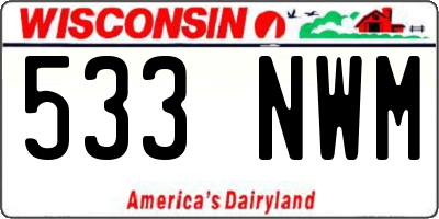 WI license plate 533NWM