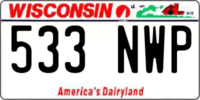 WI license plate 533NWP
