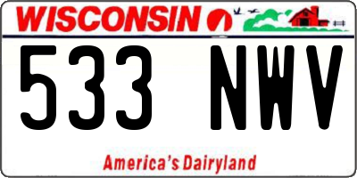 WI license plate 533NWV