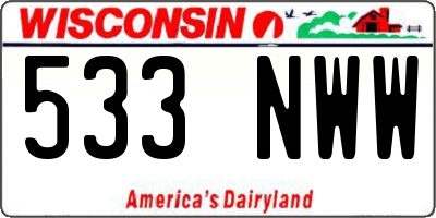 WI license plate 533NWW