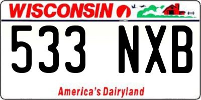 WI license plate 533NXB