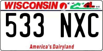 WI license plate 533NXC
