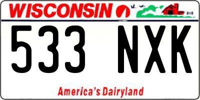 WI license plate 533NXK