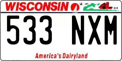WI license plate 533NXM