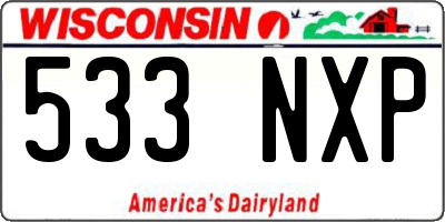 WI license plate 533NXP