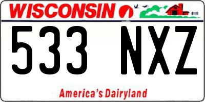 WI license plate 533NXZ