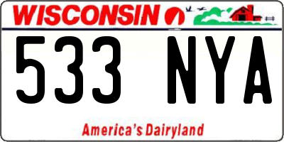 WI license plate 533NYA