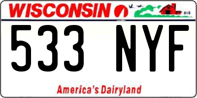 WI license plate 533NYF