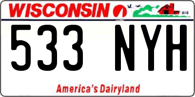 WI license plate 533NYH