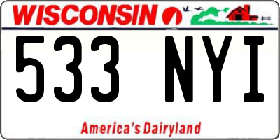 WI license plate 533NYI