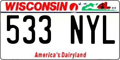 WI license plate 533NYL