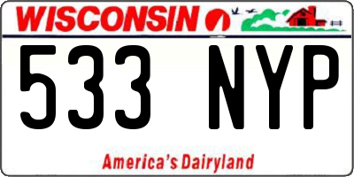 WI license plate 533NYP