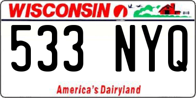 WI license plate 533NYQ