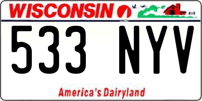 WI license plate 533NYV