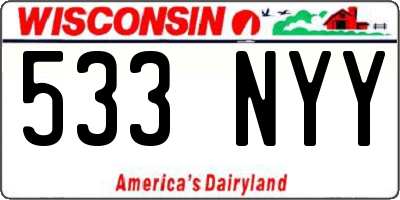 WI license plate 533NYY