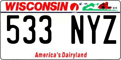 WI license plate 533NYZ