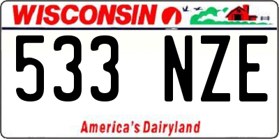 WI license plate 533NZE