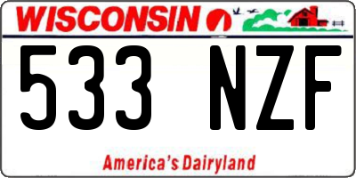WI license plate 533NZF