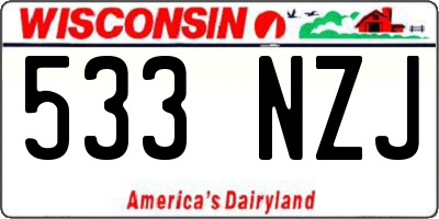 WI license plate 533NZJ
