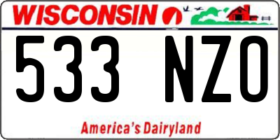 WI license plate 533NZO