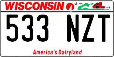 WI license plate 533NZT
