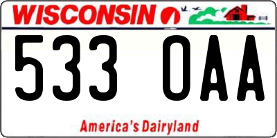 WI license plate 533OAA