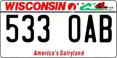WI license plate 533OAB