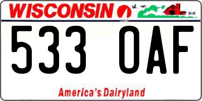 WI license plate 533OAF